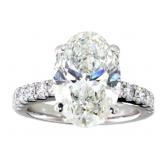 14k Gold 6.26 ct Oval Cut Lab Diamond Ring