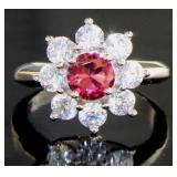 Gorgeous Ruby & White Topaz Ring