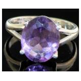 Oval 4.40 ct Natural Purple Amethyst Ring