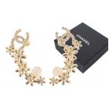 Chanel Floral Gold Tone Earrings