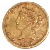 1879-S Liberty Head $5.00 Gold Half Eagle