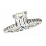 14k Gold 2.79 ct Emerald Cut Lab Diamond Ring