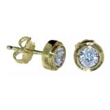 Bezel Set 1/4 ct Natural Diamond Stud Earrings