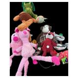 Box Full Stuffed Toys & Dog Squeekies