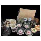 Budweiser Glasses,  German Glass Ashtrays &