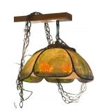 Leaded Glass Swag Lamp