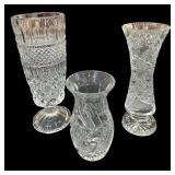 (3) Crystal Bud Vases