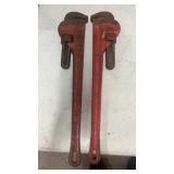 (2)PCS Estate Ridgid 24ï¿½ Pipe Wrench