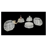 5 Pc Crystal wï¿½ Perfume Bottle, Powder Box
