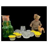 Crystal Salts, Brass Vase, Silver, Pottery etc