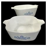 (2) Corning Ware Blue Cornflower