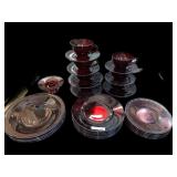 30 Pc  Anchor Hocking Ruby Glass