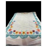 Colorful Queen Vintage Chenille Spread