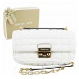 Michael Kors White Leather Chain Shoulder Bag