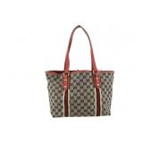 GUCCI GG Sherry Line Canvas Tote Bag