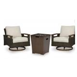Ashley Rodeway South Fire Pit Table and 2 Chairs