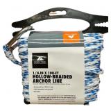 1/4 x 100   Hollow-Braided Anchor Line