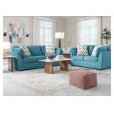 Ashley Keerwick Teal Contemporary Sofa & Love Seat