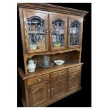 Large Eatate Oak China Cabinet