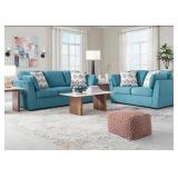Ashley Keerwick Teal Contemporary Sofa & Love Seat