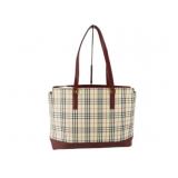 Burberry Maroon Nova Check Shoulder Bag