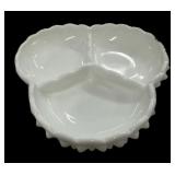 Fenton Milk Glass Hobnail Divided Dish