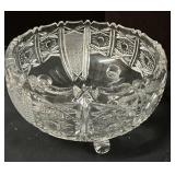 Heavy Leaded Glass Footed Bowl