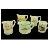 (5) Custard Glass Souvenir Pitchers/Mug