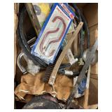 Box Tools-Water Sprinkler, Hoses, Scrapers, Saw