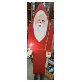 Wooden Santa with Satchel & Candle Light