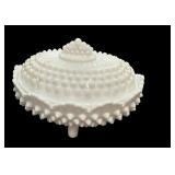 Vintage Fenton Hobnail Milk Glass  Footed Dish