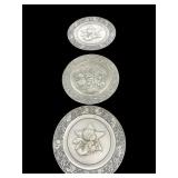 (3) Vintage Hallmark Christmas Plates