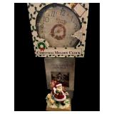 Christmas Clock & (4) Christmas Stocking Hangers