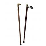 (2) Brass Knob Canes