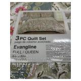 3 Pc F/Q Evangline Quilt Set