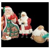 (3) Paper Mache Santa Clause
