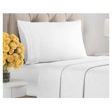 Twin White Sheet Set Soft Microfiber