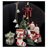 Ceramic Boot, Musical Carousel, Rocking Santa,