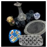 Box Lot Deal Crystal Decanter Cracked Rest ALL