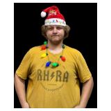 (2) Magic Lights Santa Hats & 2 Lighted Necklaced