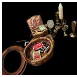 Estate Sewing Basket wï¿½ Goods, Vintage Books,