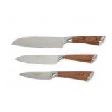 Gold Coast 3 Pc Wood Grain Knife Set