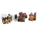 Lighted Victorian House, School & White Lion