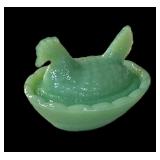 (12) Jadeite Miniature Hen On Nest