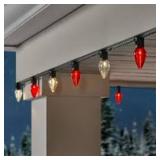 100 Red & White LED C9 Spool of 65 ï¿½ Christmas