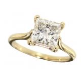 14k Gold 2.79 ct Princess Cut Lab Diamond ring