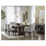 Ashley Burkhaus Table & 6 Upholstered Side Chairs