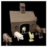 Cast Iron Farm Animals & Barn