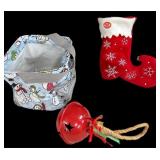 Dancing, Musical Stocking, Snowman Tote & Bell