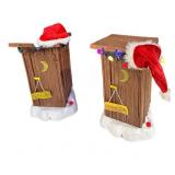 Pair Lighted Santa  Outhouses wï¿½ Sounds
